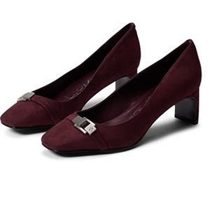 CALVIN KLEIN Kavita 2 Square Toe Pump Dark Red